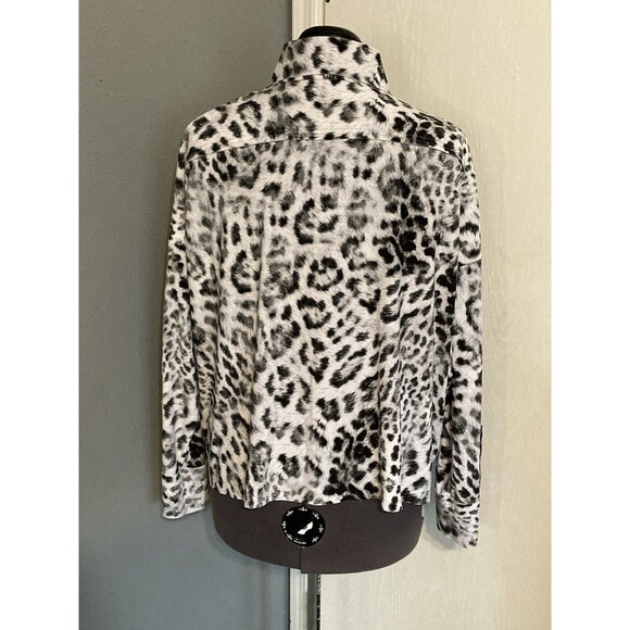 Norma Kamali Black And White Leopard Print Hook & Loop Closure Oversized Sz XS - Picture 2 of 10